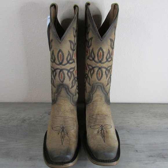 Circle G by Corral Women's Flowered Embroidery Square Toe Western Boots L2032 - Picture 2 of 4